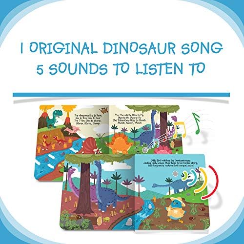 ספר דינוזאור T-rex Dity Bird T-Rex עבור פעוטות | ספר סאונד של בעלי חיים | צעצועים מוזיקליים לפעוטות 1-3 | צעצוע מוזיקלי